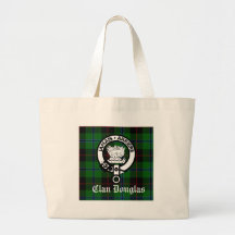 Clan Douglas Tartan Crest Canvas Bags