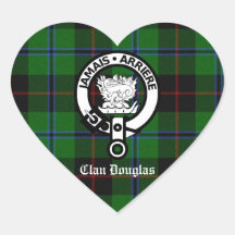 Clan Douglas Tartan Crest Sticker