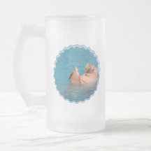 Clapping Walrus  Frosted Beer Mug