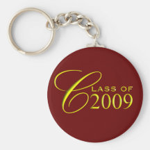 Class of 2009 Garnet and Gold Graduation Key Ring Keychain