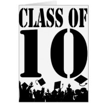 Class of 2010 SilhouetteTossing Caps Invitations Greeting Cards