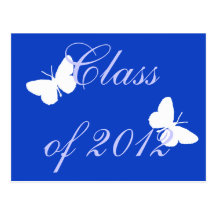 Class of 2012 - Blue and White Butterfly Post Card
