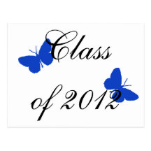 Class of 2012 - Blue and White Butterfly Post Cards
