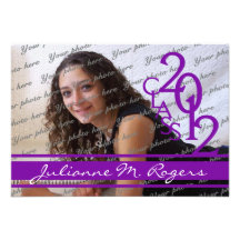 Class of 2012 Photo Purple Custom Announcement