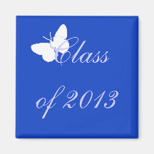Class of 2013 - Blue Butterfly Refrigerator Magnets