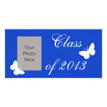 Class of 2013 - Blue Butterfly Customized Photo Card