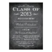 Class of 2013 chalkboard graduation party invite