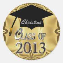 Class Of 2013 Gold Graduation Stickers