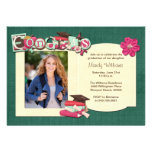 Class of 2013 Green Scrapbook Style Graduation Personalized Invites
