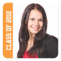 Class photo school year graduation memento orange stickers