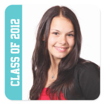 Class photo school year graduation memento teal stickers