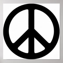 Classic Black Groovy Peace Symbol Posters