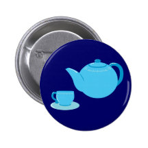 Classic Blue Teapot Buttons