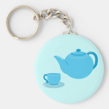 Classic Blue Teapot Keychains