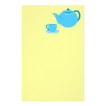 Classic Blue Teapot Stationery Paper