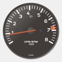 Classic car rev counter, racing air-cooled 911 sticker