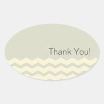 Classic chevron zigzag beige pattern thank you sticker
