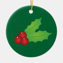 Classic Christmas Holly Christmas Ornament
