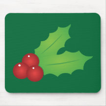 Classic Christmas Holly Mousepads