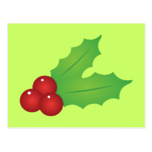 Classic Christmas Holly Postcards