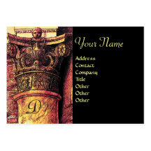 CLASSIC COLUMN MONOGRAM 2 bright red yellow,black Business Card