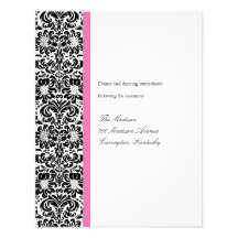 Classic Damask Reception Card Personalized Invitation