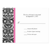 Classic Damask RSVP Postcard