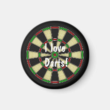 Classic Dart Board Design, Darts, Dart Games Refrigerator Magnet