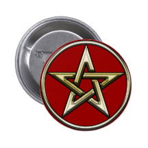 Classic Golden Pentagram 2 Button