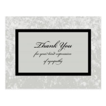 Classic Grey Sympathy Thank You Postcard