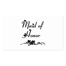 Classic Maid Of Honour Business Card Templates