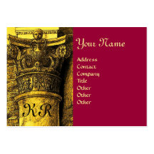 CLASSIC MONOGRAM 2 bright red yellow Business Card Template