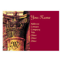 CLASSIC MONOGRAM 2 bright red yellow Business Card
