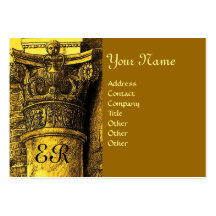 CLASSIC MONOGRAM 2 bright red yellow Business Card