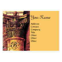 CLASSIC MONOGRAM 2 bright red yellow Business Card Template