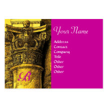 CLASSIC MONOGRAM 2 bright red yellow fuchsia Business Card Templates
