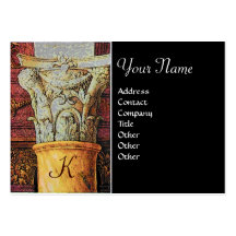 CLASSIC MONOGRAM, bright brown ,grey ,black Business Card