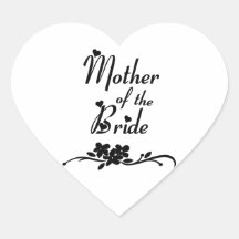 Classic Mother of the Bride Heart Stickers