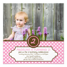 Classic Polka Dot Birthday Invitation (Baby Pink)