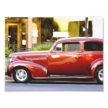 Classic red car photo print
