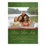 Classic red green christmas holiday photo card custom invitations