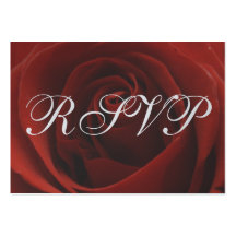 Classic Red Rose Wedding RSVP Response Card Business Card Templates