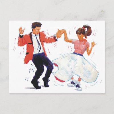 Classic Rock and Roll JIVE Dancing Post Card by strictlydancefun