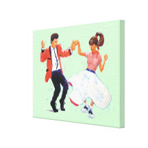Classic Rock and Roll Jive Dancing Saddle shoes Canvas Print