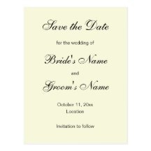 Classic Save the Date Postcards in Ivory