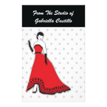Classic Senorita in Red Stationery Paper