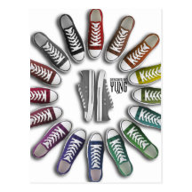 Classic Sneakers Circle Postcard