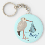 Classic Stork (Blue) 2 (Baby Shower) Keychains