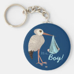 Classic Stork (Blue) (Baby Shower) Key Chain
