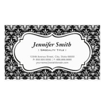 Classic Vintage Black Damask - Simple Elegant Business Card
